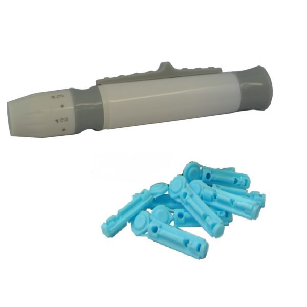 A range of lancing devices and replacement lancets.