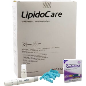 lipidocare meter box with SD strip box, and with lancing device and lancets