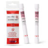 One Step Alcohol test packaging with two tests standing next to the packaging