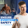a family with a pet dog, and the father holding the 'One Step' alcohol breathalyser