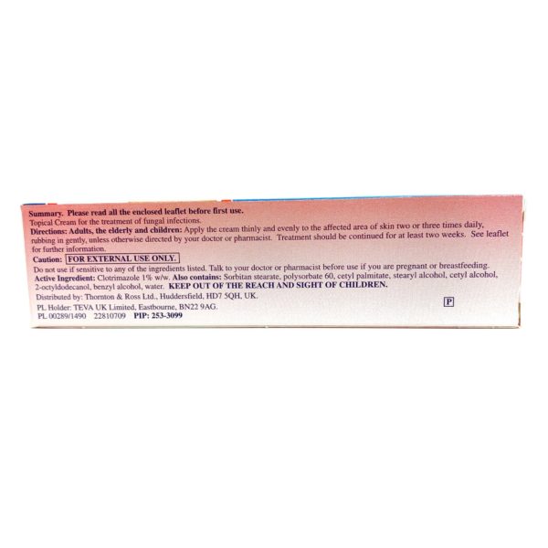 clotrimazole cream box back