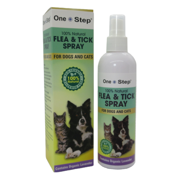 flea and tick spray box and bottle