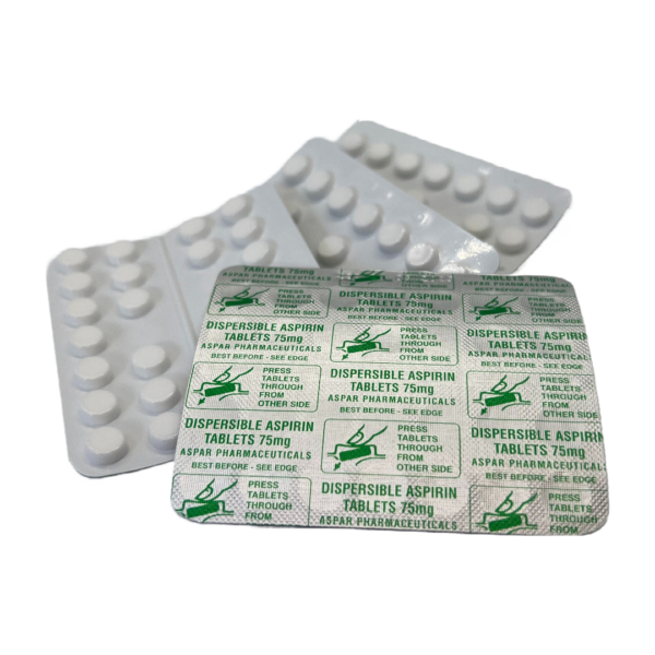 75mg dispersible asprin tablets only almus
