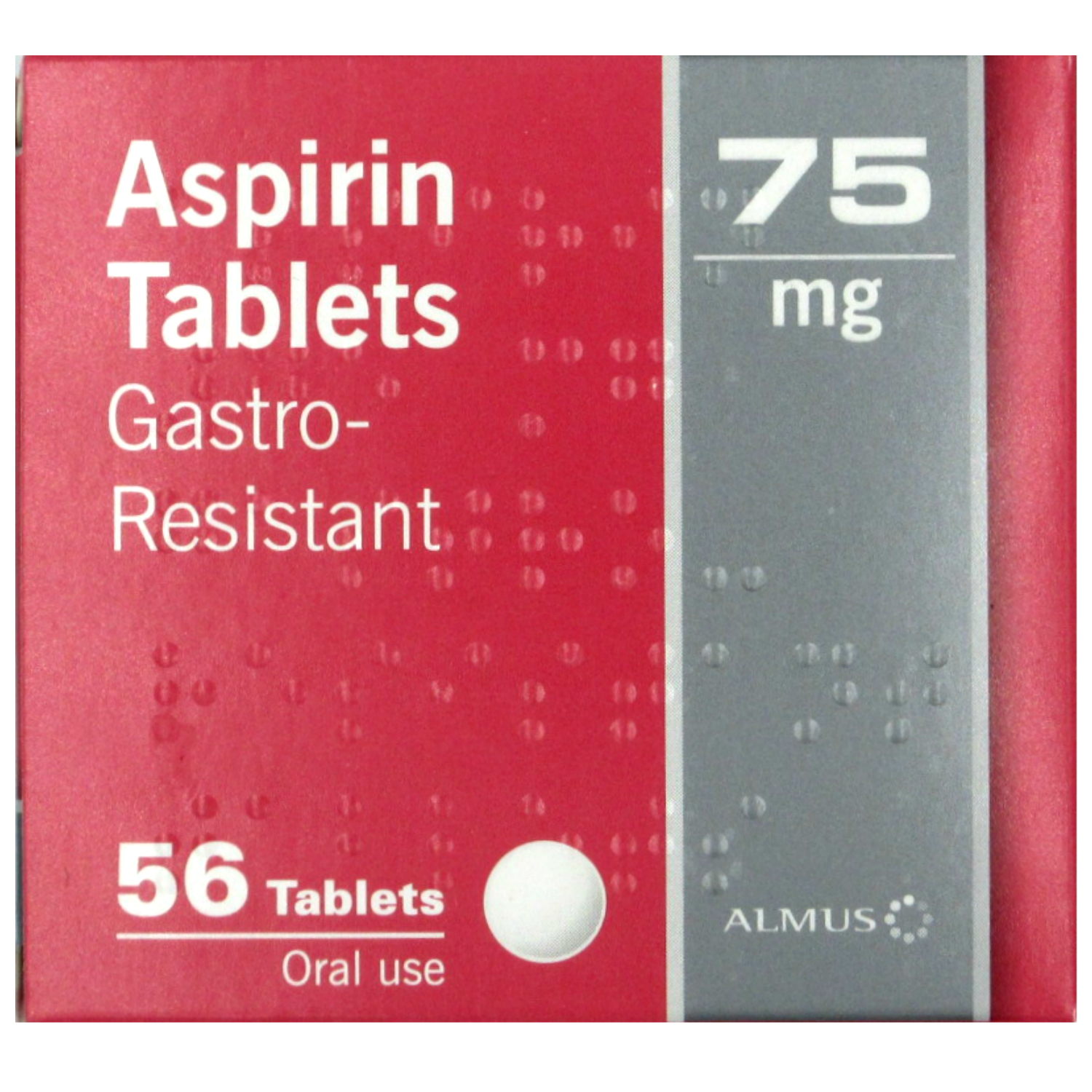 56 X Aspirin 75mg Enteric Coated Gastro Resistant Tablets Home Health Uk