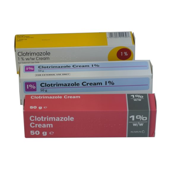 Three boxes of CLOTRIMAZOLE cream.