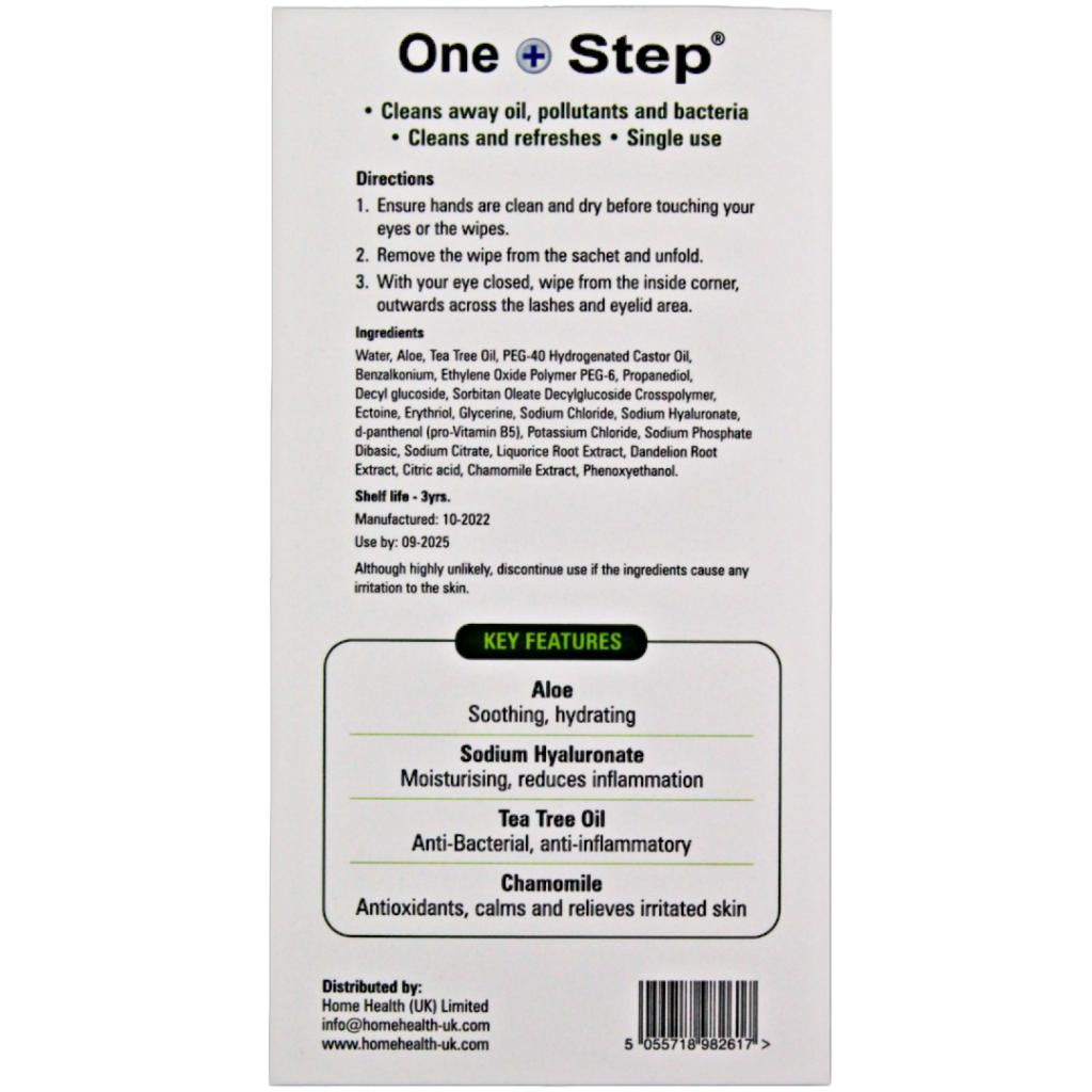 Tea Tree Oil Eyelid Wipes | 60 Sachets | Home Health UK