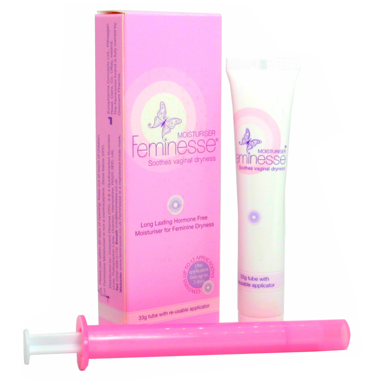 Feminesse Moisturiser 33g, Soothes Vaginal Dryness + Re-Usable Applicator | Home Health UK1500 x 1500