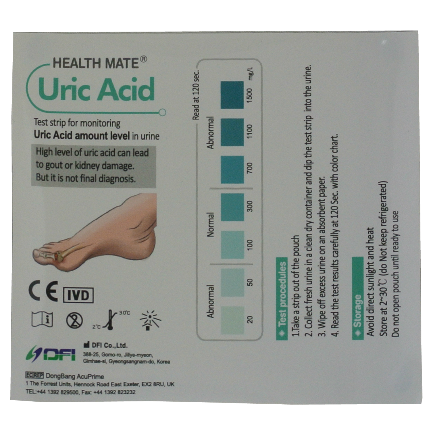 Gout Urine Test Strip Gp Professional Uric Acid Testing 5 Tests