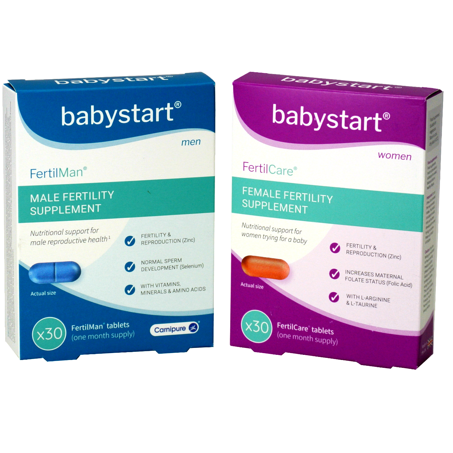 Fertility Vitamin Supplements Male  Female Packs - 60 -3204