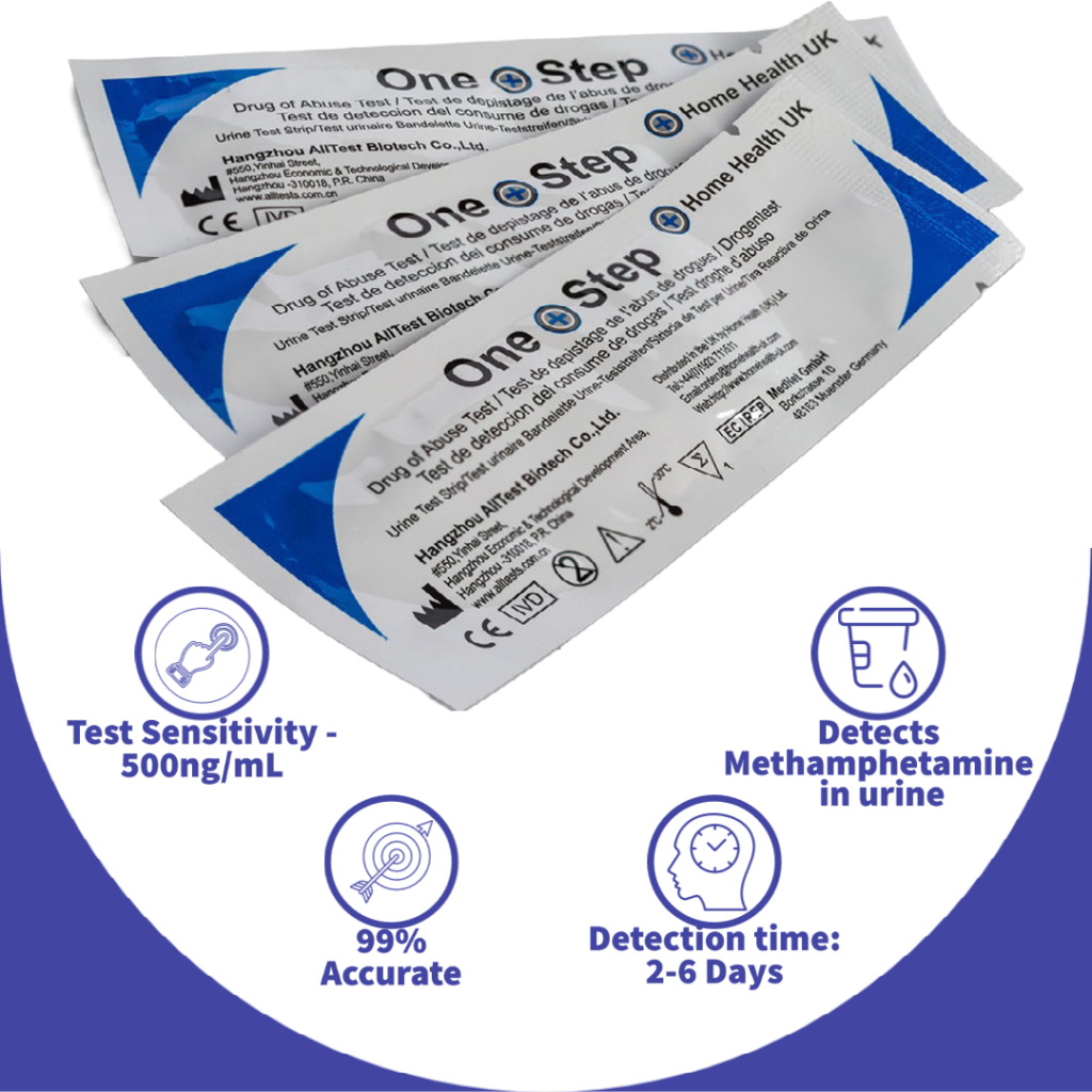 5 x Methamphetamines Drug Testing Kits - Urine Test Strips | Home Health UK