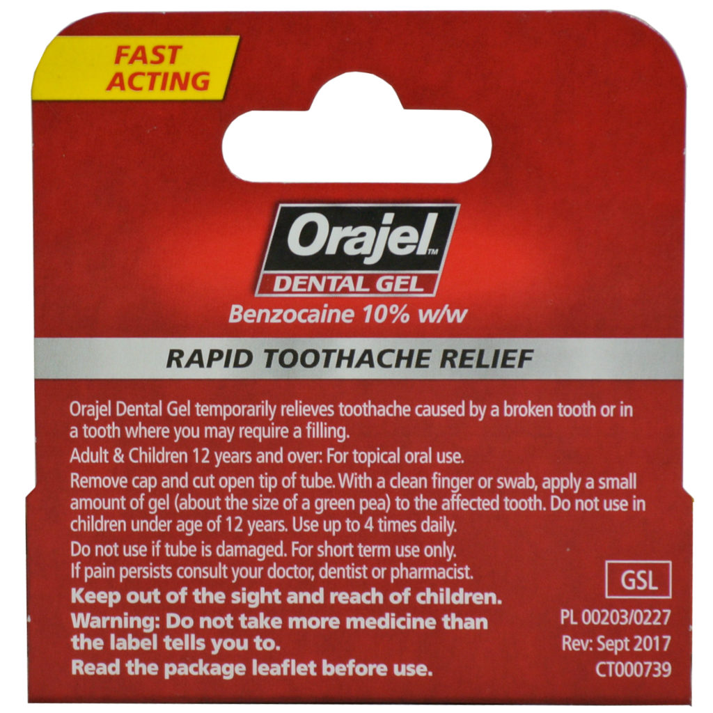 Orajel Dental Gel | Toothache Pain Relief | 5 Packs | Home Health UK