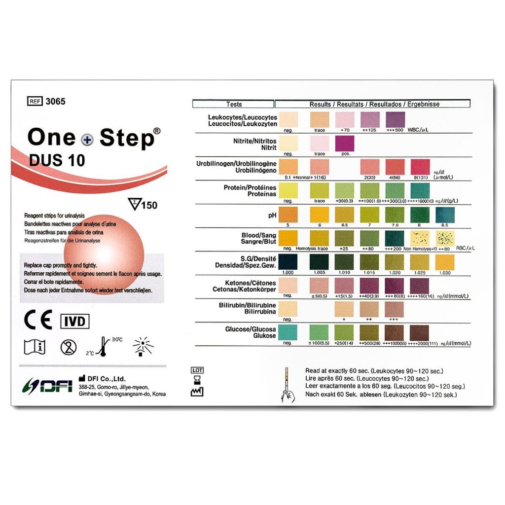 10 parameter urine dipstick tests for diabetes UTI & pH 150 tests ...