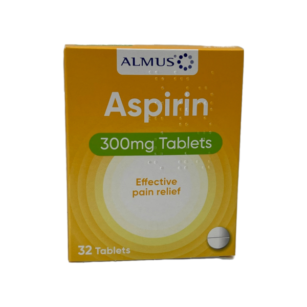 aspirin 300mg tablets box front almus