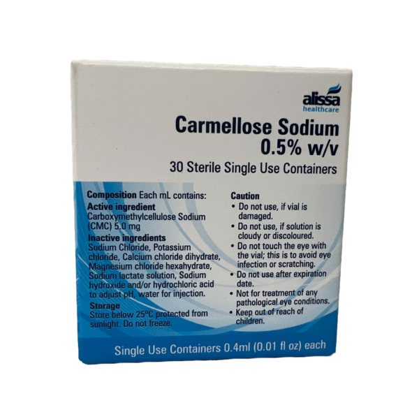 carmellose 0.5 single use box back