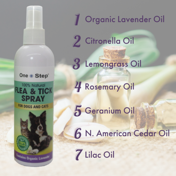 flea and tick spray bottle 7 oils listed